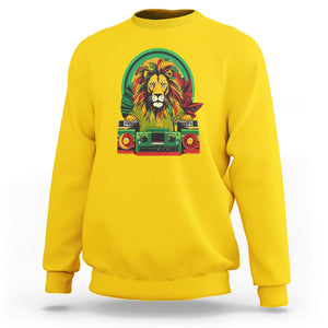 Rasta Reggae Music Headphones Jamaican Pride Lion Boombox Sweatshirt TS09 Daisy Printyourwear