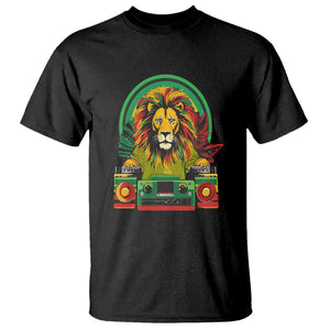 Rasta Reggae Music Headphones Jamaican Pride Lion Boombox T Shirt TS09 Black Printyourwear