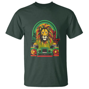 Rasta Reggae Music Headphones Jamaican Pride Lion Boombox T Shirt TS09 Dark Forest Green Printyourwear