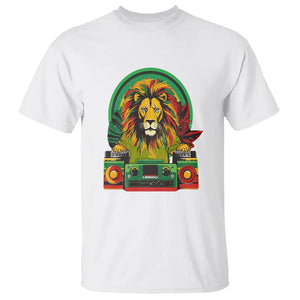 Rasta Reggae Music Headphones Jamaican Pride Lion Boombox T Shirt TS09 White Printyourwear