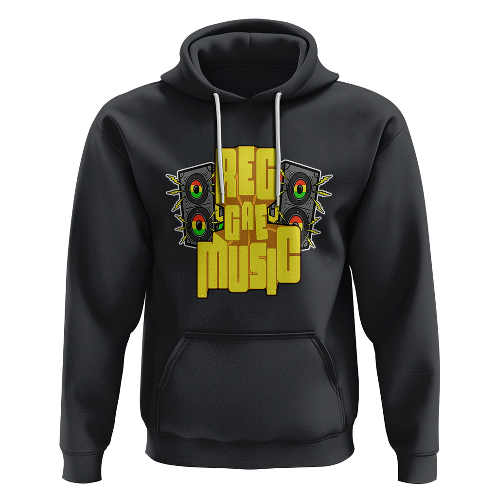 Reggae Music Musicbox Boombox Rastafari Roots Rasta Hoodie TS09 Black Printyourwear