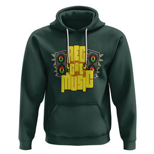 Reggae Music Musicbox Boombox Rastafari Roots Rasta Hoodie TS09 Dark Forest Green Printyourwear