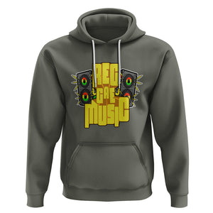 Reggae Music Musicbox Boombox Rastafari Roots Rasta Hoodie TS09 Military Green Printyourwear