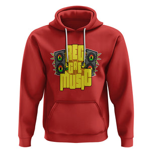 Reggae Music Musicbox Boombox Rastafari Roots Rasta Hoodie TS09 Red Printyourwear