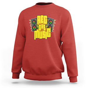 Reggae Music Musicbox Boombox Rastafari Roots Rasta Sweatshirt TS09 Red Printyourwear