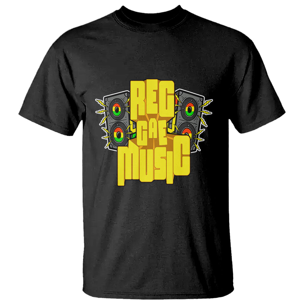 Reggae Music Musicbox Boombox Rastafari Roots Rasta T Shirt TS09 Black Printyourwear