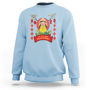 Vietnamese Lunar New Year Sweatshirt Li Xi Me Please Cute Girl Tet Traditional Vietnam Food TS09 Light Blue Printyourwear