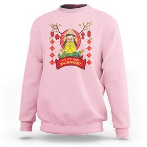 Vietnamese Lunar New Year Sweatshirt Li Xi Me Please Cute Girl Tet Traditional Vietnam Food TS09 Light Pink Printyourwear