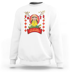 Vietnamese Lunar New Year Sweatshirt Li Xi Me Please Cute Girl Tet Traditional Vietnam Food TS09 White Printyourwear