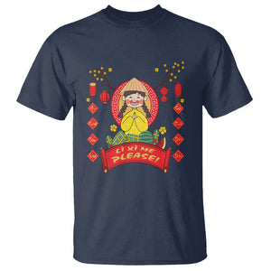 Vietnamese Lunar New Year T Shirt Li Xi Me Please Cute Girl Tet Traditional Vietnam Food TS09 Navy Printyourwear