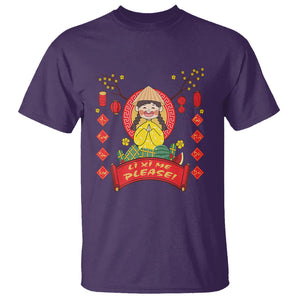 Vietnamese Lunar New Year T Shirt Li Xi Me Please Cute Girl Tet Traditional Vietnam Food TS09 Purple Printyourwear