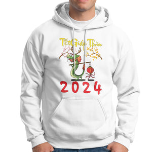 Vietnamese Lunar New Year Hoodie Tet Giap Thin Dragon Year 2024 Chuc Mung Nam Moi TS09 White Printyourwear