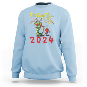 Vietnamese Lunar New Year Sweatshirt Tet Giap Thin Dragon Year 2024 Chuc Mung Nam Moi TS09 Light Blue Printyourwear