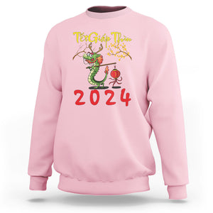 Vietnamese Lunar New Year Sweatshirt Tet Giap Thin Dragon Year 2024 Chuc Mung Nam Moi TS09 Light Pink Printyourwear