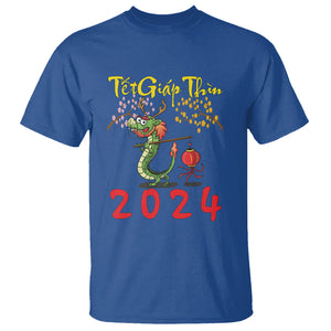 Vietnamese Lunar New Year T Shirt Tet Giap Thin Dragon Year 2024 Chuc Mung Nam Moi TS09 Royal Blue Printyourwear