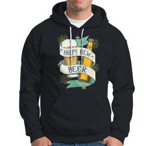 Happy New Beers Funny New Year Eve NYE Party Beer Lover Hoodie TS09 Black Printyourwear