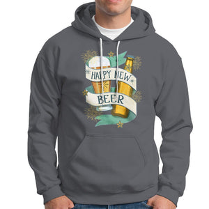 Happy New Beers Funny New Year Eve NYE Party Beer Lover Hoodie TS09 Charcoal Printyourwear