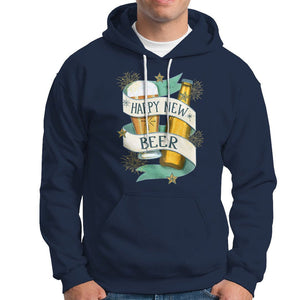 Happy New Beers Funny New Year Eve NYE Party Beer Lover Hoodie TS09 Navy Printyourwear