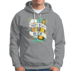 Happy New Beers Funny New Year Eve NYE Party Beer Lover Hoodie TS09 Sport Gray Printyourwear