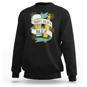 Happy New Beers Funny New Year Eve NYE Party Beer Lover Sweatshirt TS09 Black Printyourwear