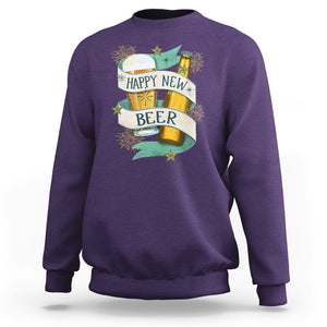 Happy New Beers Funny New Year Eve NYE Party Beer Lover Sweatshirt TS09 Purple Printyourwear