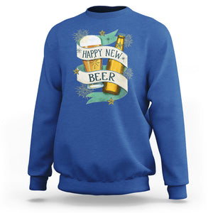 Happy New Beers Funny New Year Eve NYE Party Beer Lover Sweatshirt TS09 Royal Blue Printyourwear