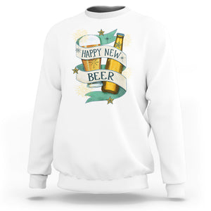 Happy New Beers Funny New Year Eve NYE Party Beer Lover Sweatshirt TS09 White Printyourwear