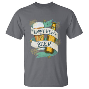 Happy New Beers Funny New Year Eve NYE Party Beer Lover T Shirt TS09 Charcoal Printyourwear