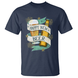 Happy New Beers Funny New Year Eve NYE Party Beer Lover T Shirt TS09 Navy Printyourwear