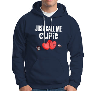 Valentine's Day Hoodie Just Call Me Cupid Retro Arrow Heart TS09 Navy Printyourwear