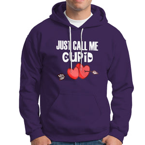 Valentine's Day Hoodie Just Call Me Cupid Retro Arrow Heart TS09 Purple Printyourwear