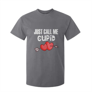 Valentine's Day T Shirt For Kid Just Call Me Cupid Retro Arrow Heart TS09 Charcoal Print Your Wear