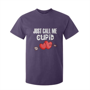 Valentine's Day T Shirt For Kid Just Call Me Cupid Retro Arrow Heart TS09 Purple Print Your Wear