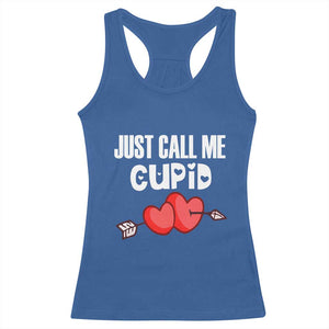 Valentine's Day Racerback Tank Top Just Call Me Cupid Retro Arrow Heart TS09 Royal Blue Print Your Wear