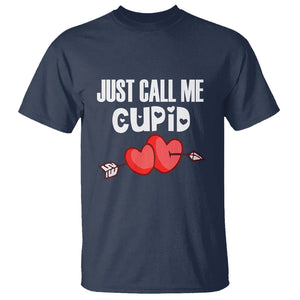 Valentine's Day T Shirt Just Call Me Cupid Retro Arrow Heart TS09 Navy Printyourwear