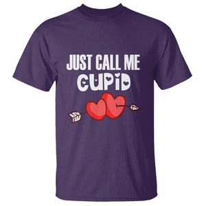 Valentine's Day T Shirt Just Call Me Cupid Retro Arrow Heart TS09 Purple Printyourwear