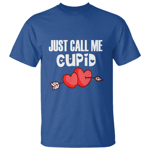 Valentine's Day T Shirt Just Call Me Cupid Retro Arrow Heart TS09 Royal Blue Printyourwear