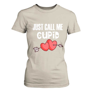 Valentine's Day T Shirt For Women Just Call Me Cupid Retro Arrow Heart TS09 Sand Print Your Wear