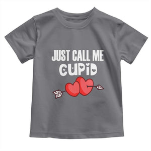 Valentine's Day Toddler T Shirt Just Call Me Cupid Retro Arrow Heart TS09 Charcoal Print Your Wear