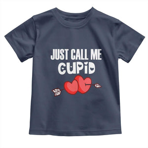 Valentine's Day Toddler T Shirt Just Call Me Cupid Retro Arrow Heart TS09 Navy Print Your Wear