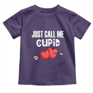 Valentine's Day Toddler T Shirt Just Call Me Cupid Retro Arrow Heart TS09 Purple Print Your Wear