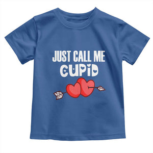 Valentine's Day Toddler T Shirt Just Call Me Cupid Retro Arrow Heart TS09 Royal Blue Print Your Wear