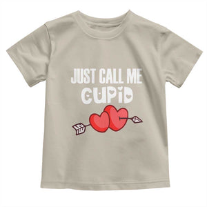 Valentine's Day Toddler T Shirt Just Call Me Cupid Retro Arrow Heart TS09 Sand Print Your Wear