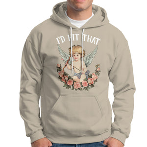 Valentine's Day Hoodie I'd Hit That Cupid Vintage Art Rose TS09 Sand Printyourwear