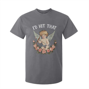 Valentine's Day T Shirt For Kid I'd Hit That Cupid Vintage Art Rose TS09 Charcoal Print Your Wear