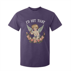 Valentine's Day T Shirt For Kid I'd Hit That Cupid Vintage Art Rose TS09 Purple Print Your Wear