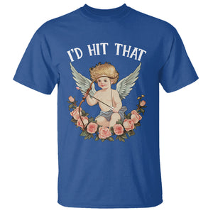 Valentine's Day T Shirt I'd Hit That Cupid Vintage Art Rose TS09 Royal Blue Printyourwear