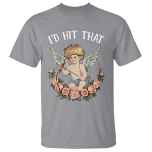 Valentine's Day T Shirt I'd Hit That Cupid Vintage Art Rose TS09 Sport Gray Printyourwear