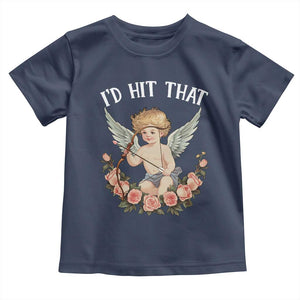 Valentine's Day Toddler T Shirt I'd Hit That Cupid Vintage Art Rose TS09 Navy Print Your Wear