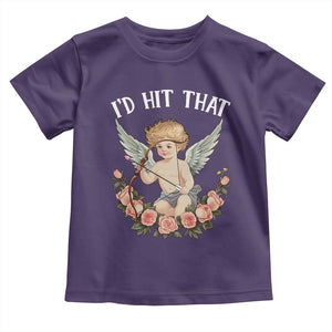 Valentine's Day Toddler T Shirt I'd Hit That Cupid Vintage Art Rose TS09 Purple Print Your Wear